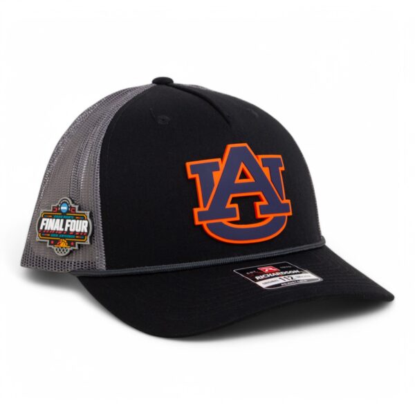 Auburn Tigers 2025 Final Four 3D Snapback Trucker Rope Hat- Black/ Charcoal