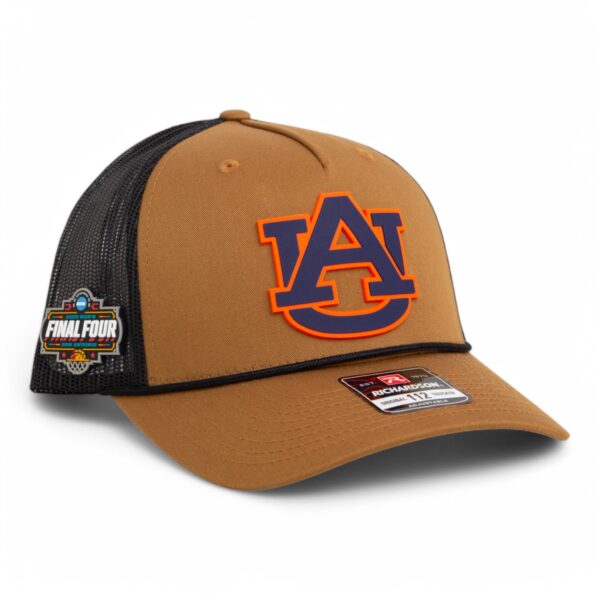 Auburn Tigers 2025 Final Four 3D Snapback Trucker Rope Hat- Caramel/ Black