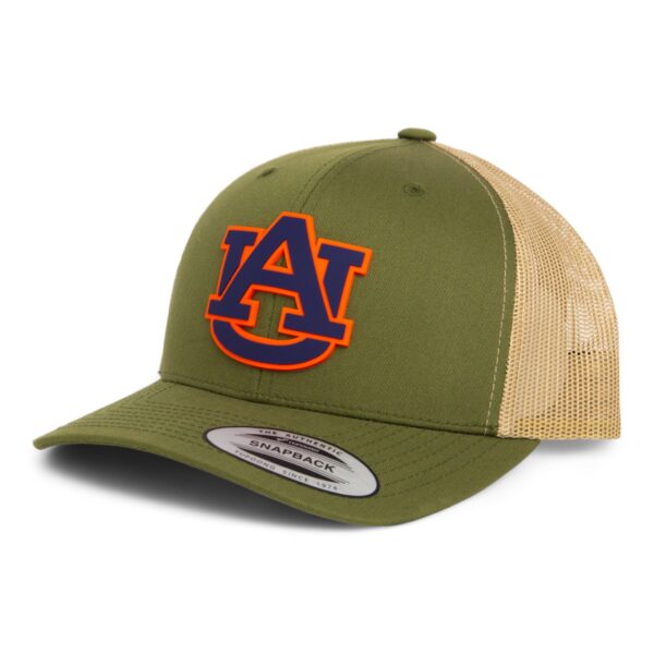 Auburn Tigers 3D YP Snapback Trucker Hat- Moss/ Tan
