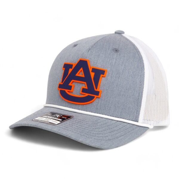 Auburn Tigers 3D Snapback Trucker Rope Hat- Heather Grey/ White