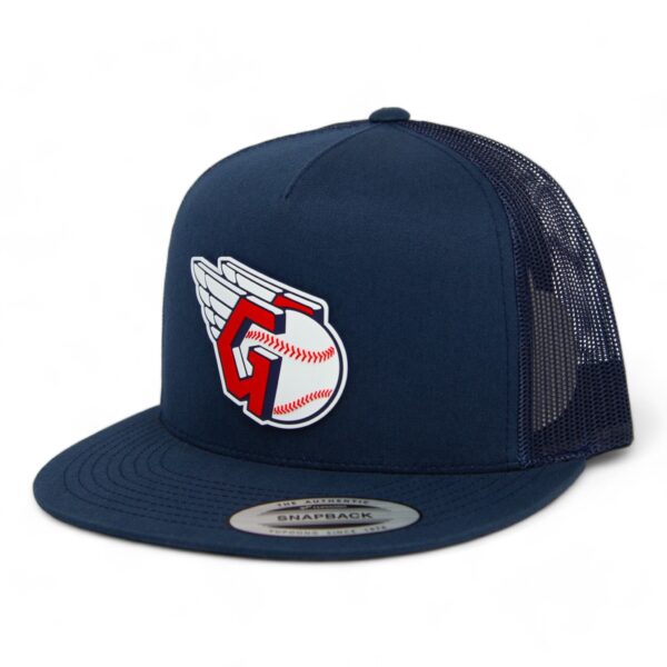 Cleveland Guardians 3D YP Snapback Flat Bill Trucker Hat- Navy