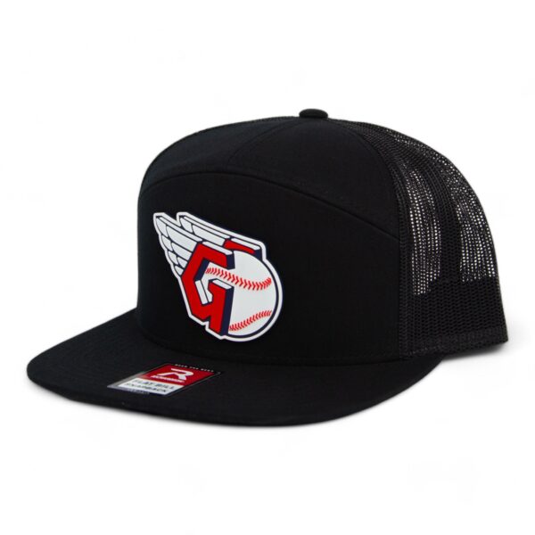 Cleveland Guardians 3D Snapback Seven-Panel Flat Bill Trucker Hat- Black