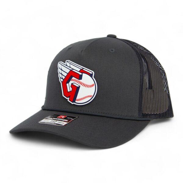 Cleveland Guardians 3D Snapback Trucker Rope Hat- Charcoal