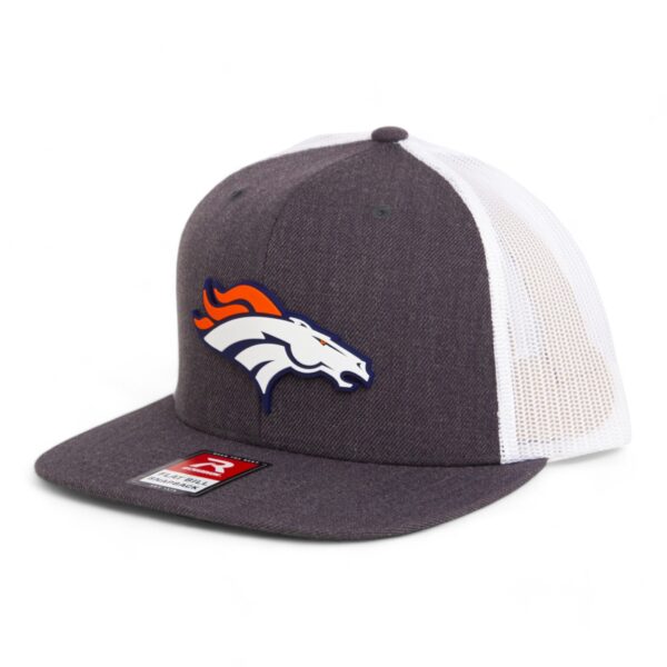 Denver Broncos 3D Wool Blend Flat Bill Hat- Heather Charcoal/ White