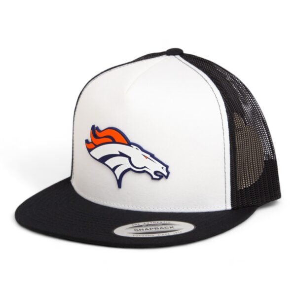 Denver Broncos 3D YP Snapback Flat Bill Trucker Hat- White/ Black