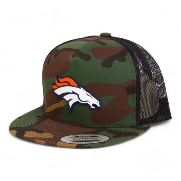 Denver Broncos 3D YP Snapback Flat Bill Trucker Hat- Army Camo/ Black