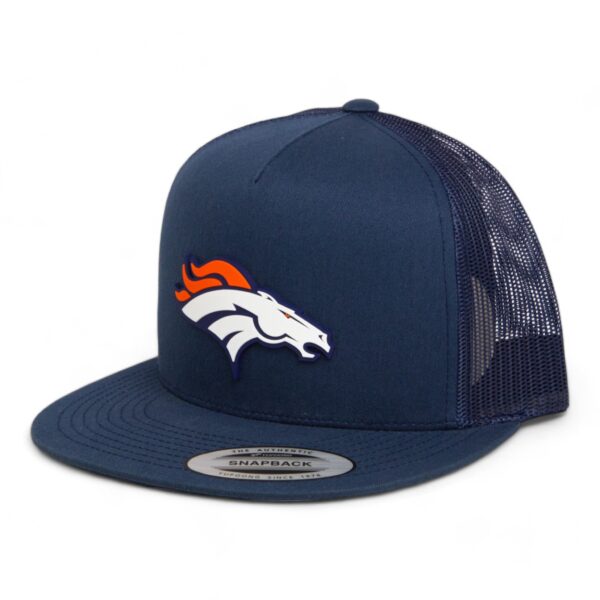 Denver Broncos 3D YP Snapback Flat Bill Trucker Hat- Navy
