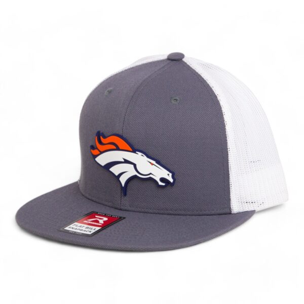 Denver Broncos 3D Wool Blend Flat Bill Hat- Charcoal/ White