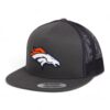 Denver Broncos 3D YP Snapback Flat Bill Trucker Hat- Charcoal/ Black