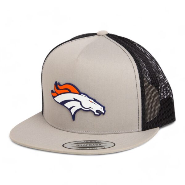 Denver Broncos 3D YP Snapback Flat Bill Trucker Hat- Silver/ Black