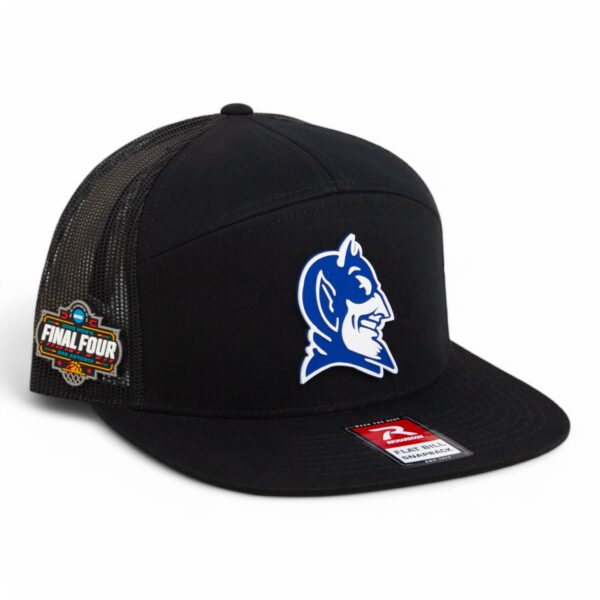 Duke Blue Devils 2025 Final Four 3D Snapback Seven-Panel Flat Bill Trucker Hat- Black