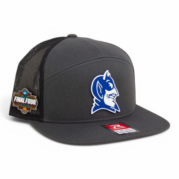 Duke Blue Devils 2025 Final Four 3D Snapback Seven-Panel Flat Bill Trucker Hat- Charcoal/ Black