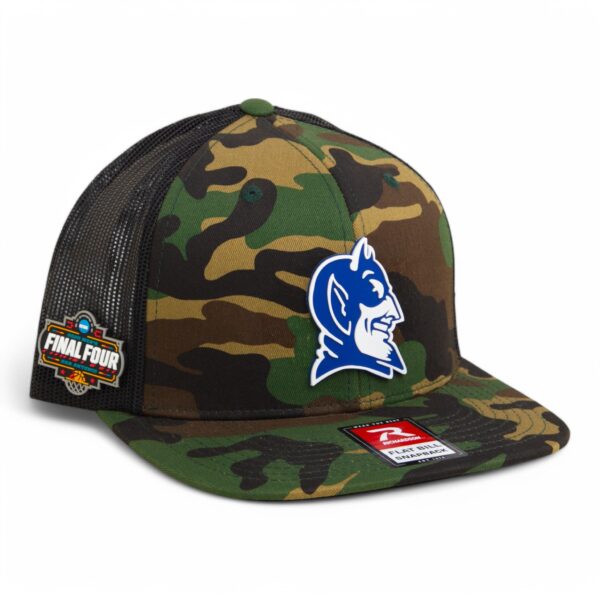 Duke Blue Devils 2025 Final Four 3D Wool Blend Flat Bill Hat- Army Camo/ Black