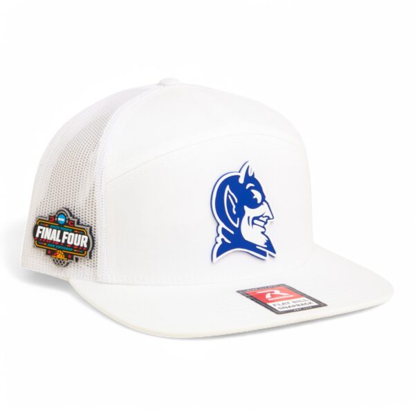 Duke Blue Devils 2025 Final Four 3D Snapback Seven-Panel Flat Bill Trucker Hat- White