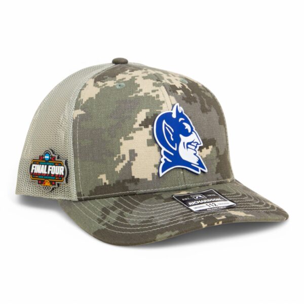 Duke Blue Devils 2025 Final Four 3D Snapback Trucker Hat- Military Digital Camo