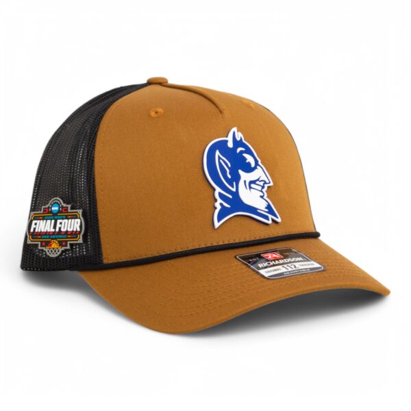 Duke Blue Devils 2025 Final Four 3D Snapback Trucker Rope Hat- Caramel/ Black