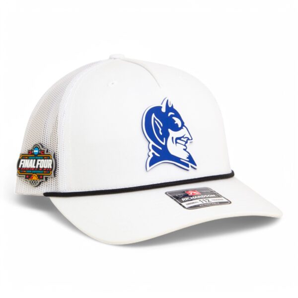 Duke Blue Devils 2025 Final Four 3D Snapback Trucker Rope Hat- White/ Black