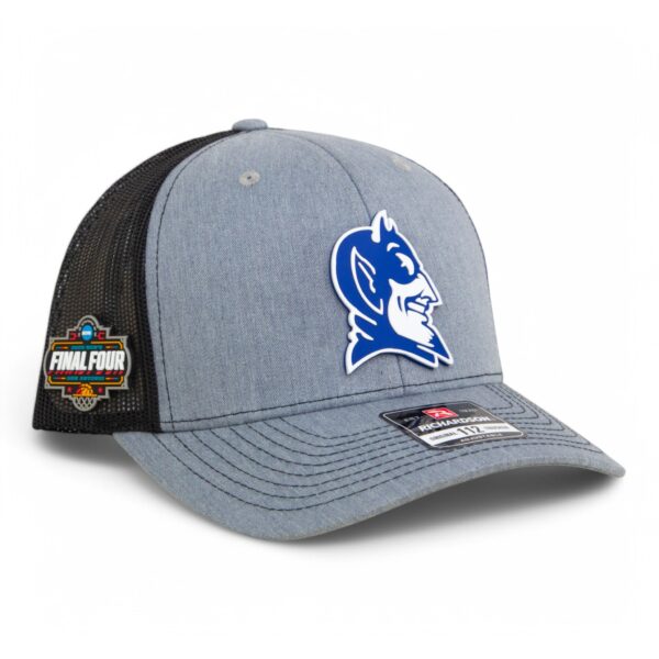 Duke Blue Devils 2025 Final Four 3D Snapback Trucker Hat- Heather Grey/ Black