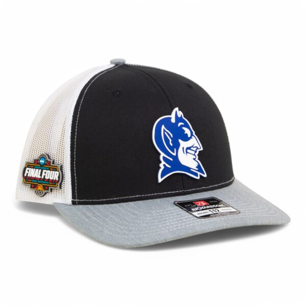 Duke Blue Devils 2025 Final Four 3D Snapback Trucker Hat- Black/ White/ Heather Grey