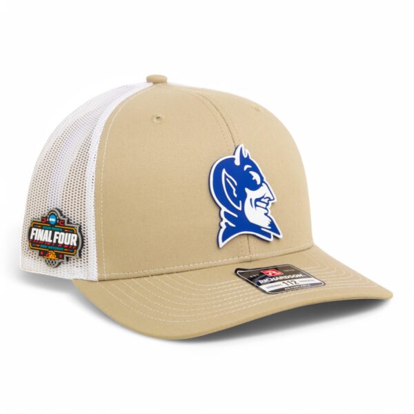 Duke Blue Devils 2025 Final Four 3D Snapback Trucker Hat- Tan/ White