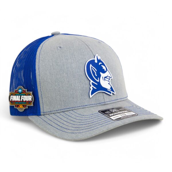 Duke Blue Devils 2025 Final Four 3D Snapback Trucker Hat- Heather Grey/ Royal