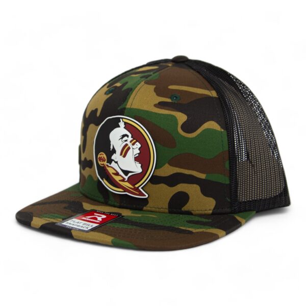 Florida State Seminoles 3D  Wool Blend Flat Bill Hat- Army Camo/ Black