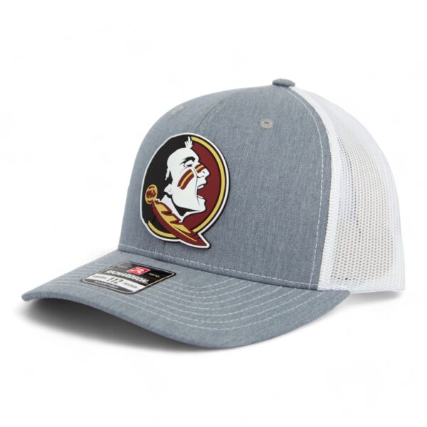 Florida State Seminoles 3D PVC Patch Hat- Heather Grey/ White