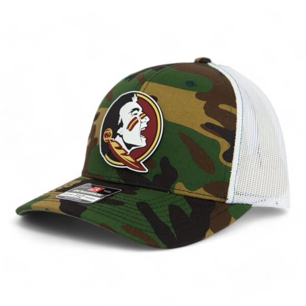 Florida State Seminoles 3D Patterned Snapback Trucker Hat- Army Camo/ White