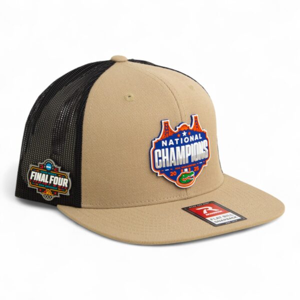 Florida Gators 2025 Final Four National Champions 3D Wool Blend Flat Bill Hat- Tan/ Black