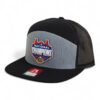 Florida Gators 2025 Basketball National Champions 3D Snapback Seven-Panel Flat Bill Trucker Hat- Heather Grey/ Black