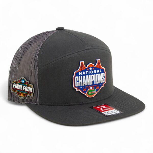 Florida Gators 2025 Final Four National Champions 3D Snapback Seven-Panel Flat Bill Trucker Hat- Charcoal
