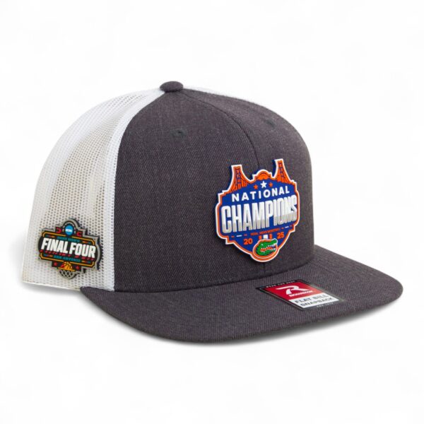 Florida Gators 2025 Final Four National Champions 3D Wool Blend Flat Bill Hat- Heather Charcoal/ White