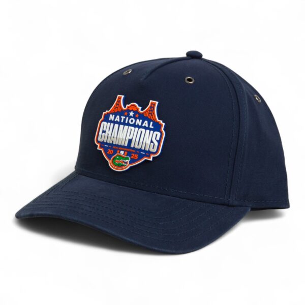 Florida Gators 2025 Basketball National Champions 3D Snapback Canvas Hat- Navy