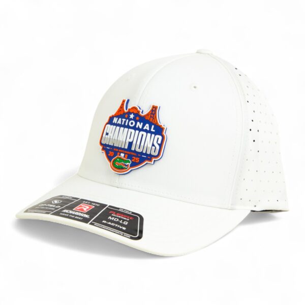 Florida Gators 2025 Basketball National Champions 3D Laser Perf R-Flex Cap- White