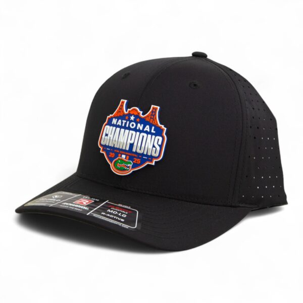 Florida Gators 2025 Basketball National Champions 3D Laser Perf R-Flex Cap- Black