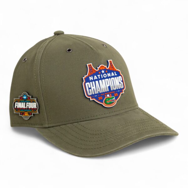 Florida Gators 2025 Final Four National Champions 3D Snapback Canvas Hat- Olive