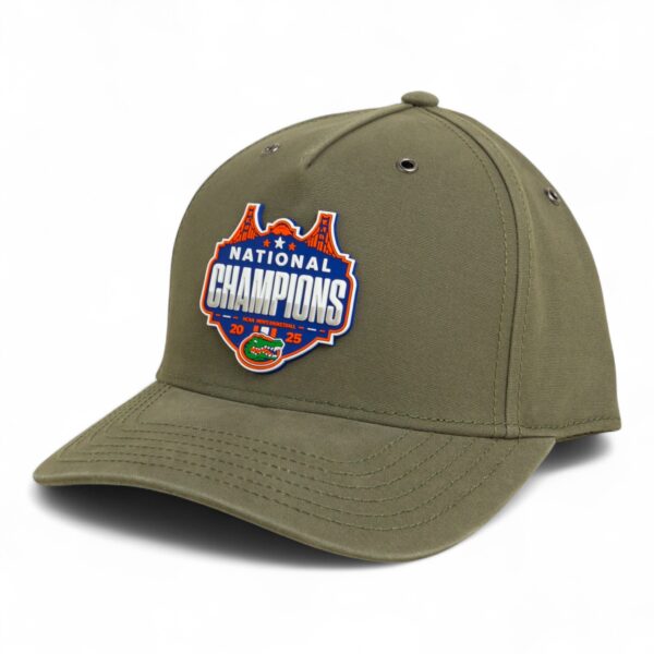 Florida Gators 2025 Basketball National Champions 3D Snapback Canvas Hat- Olive