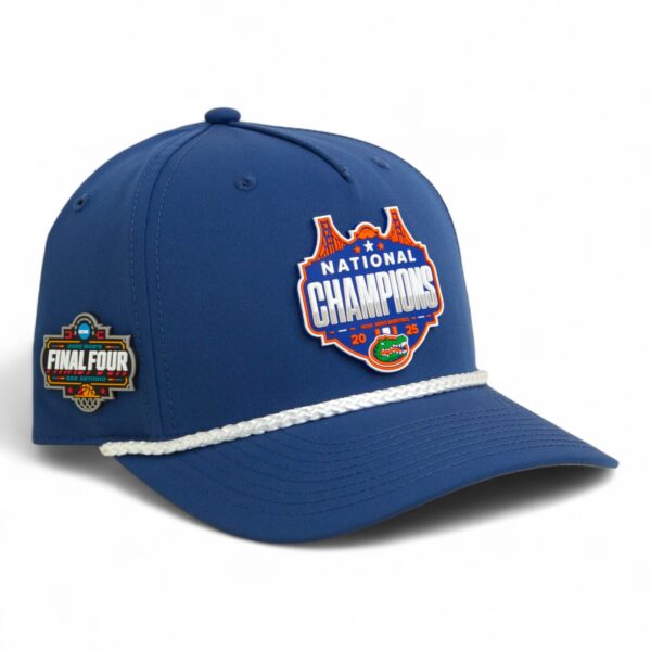 Florida Gators 2025 Final Four National Champions 3D Five Panel Classic Rope Hat- Light Blue/ White