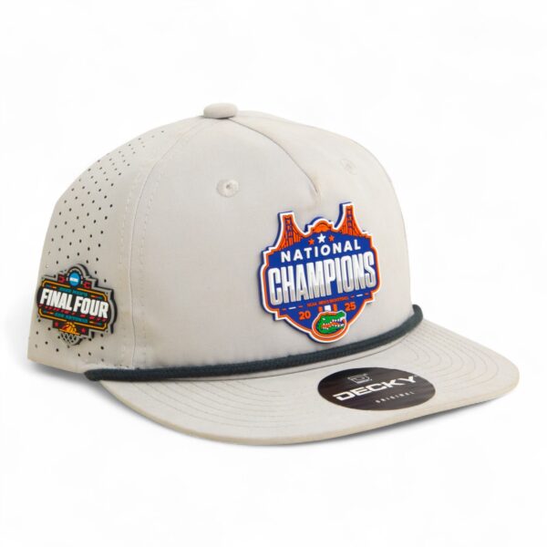 Florida Gators 2025 Final Four National Champions 3D Perforated Rope Hat- Grey/ Charcoal