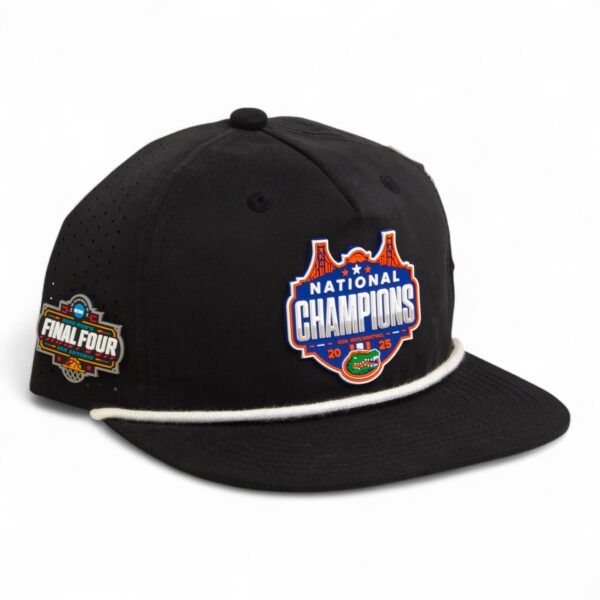 Florida Gators 2025 Final Four National Champions 3D Perforated Rope Hat- Black/ White