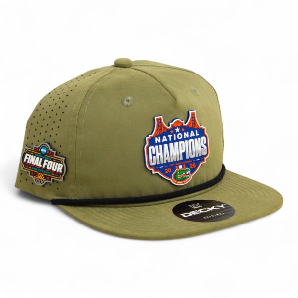 Florida Gators 2025 Final Four National Champions 3D Perforated Rope Hat- Loden/ Black