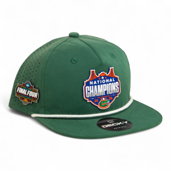 Florida Gators 2025 Final Four National Champions 3D Perforated Rope Hat- Forest/ White