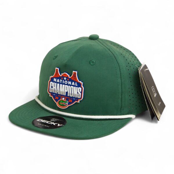 Florida Gators 2025 Basketball National Champions 3D Perforated Rope Hat- Forest/ White