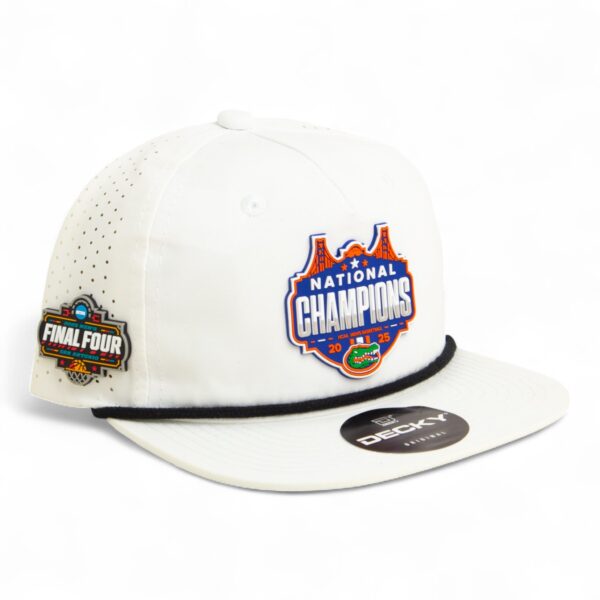 Florida Gators 2025 Final Four National Champions 3D Perforated Rope Hat- White/ Black