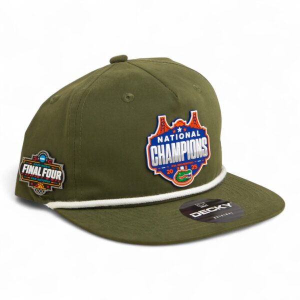 Florida Gators 2025 Final Four National Champions 3D Classic Rope Hat- Olive/ White