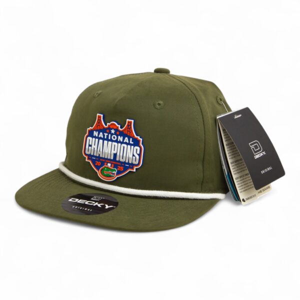 Florida Gators 2025 Basketball National Champions 3D Classic Rope Hat- Olive/ White