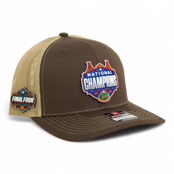 Florida Gators 2025 Final Four National Champions Snapback Trucker Hat- Brown/ Tan