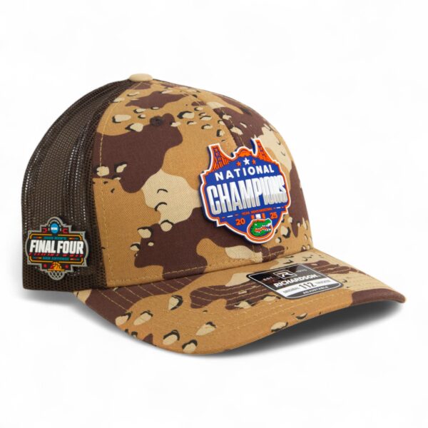 Florida Gators 2025 Final Four National Champions Snapback Trucker Hat- Desert Camo/ Brown