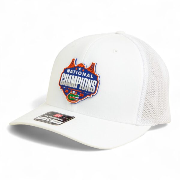 Florida Gators 2025 Basketball National Champions Snapback Trucker Hat- White