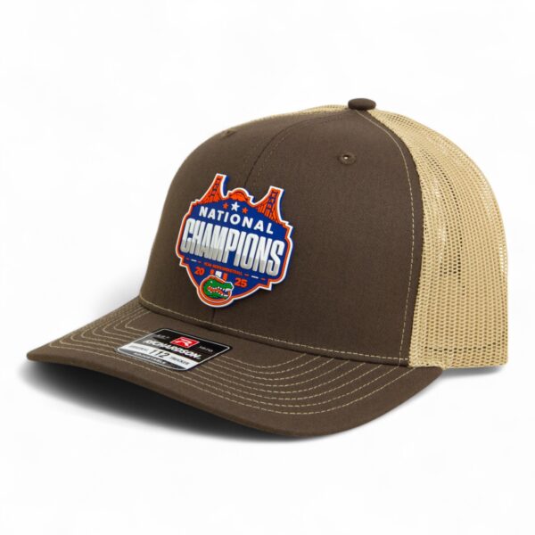 Florida Gators 2025 Basketball National Champions Snapback Trucker Hat- Brown/ Tan